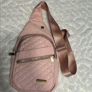 Pink Quilted Crossbody Bag